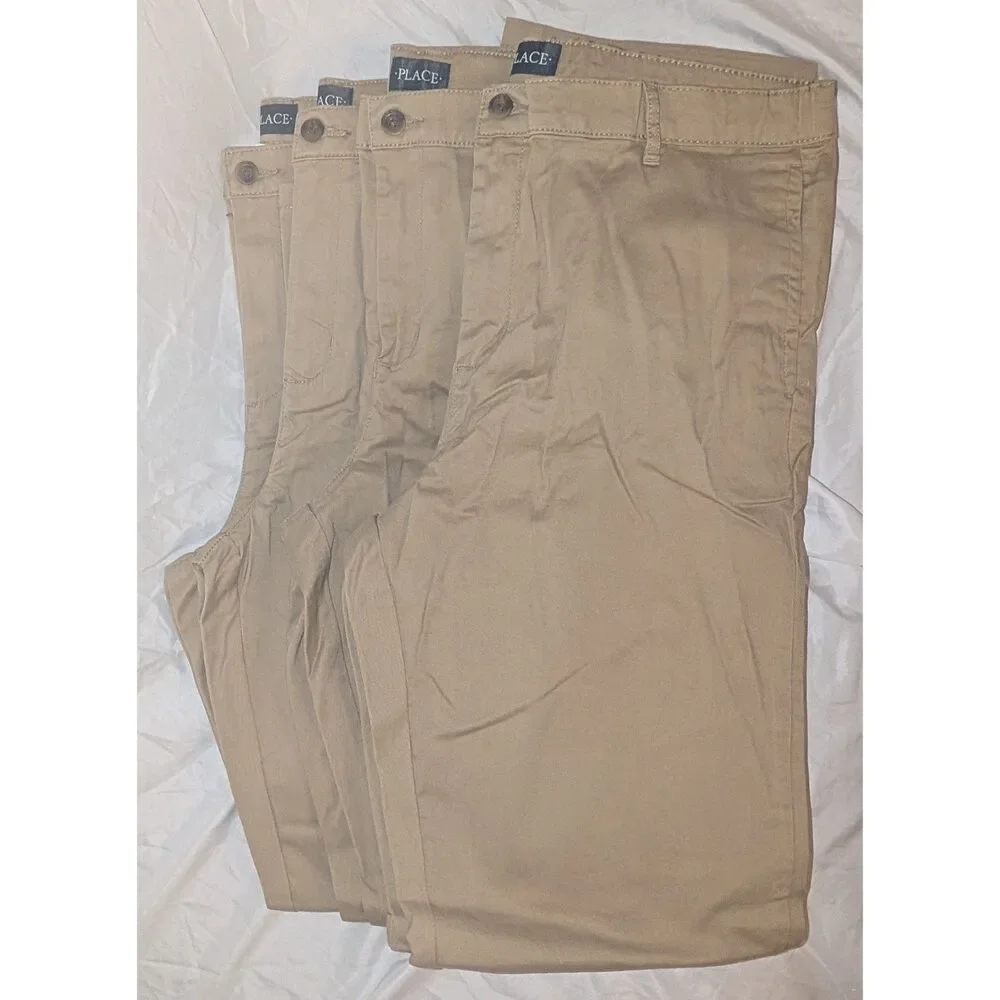 The Children's Place Stretch Chino Pants 4 Pack Size 20H Husky School Uniform